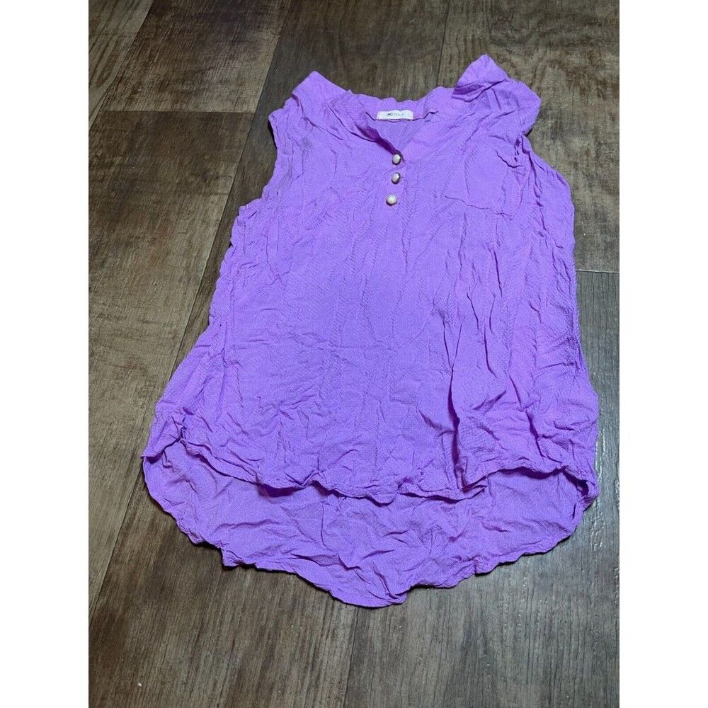 Everly Top Womens Small S Purple Blouse Rayon Sleeveless